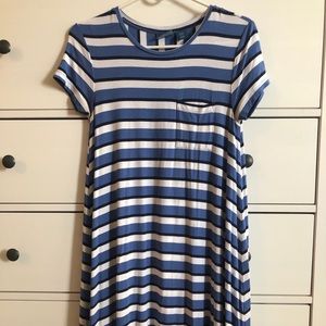 Blue white and black Antibes Blanc shirt dress